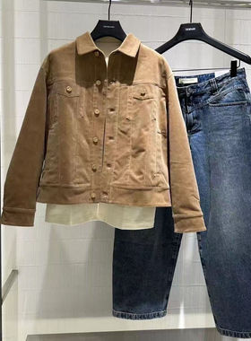 商场款秋季男士休闲灯芯绒夹克百搭翻领外套茄克潮94460/L8