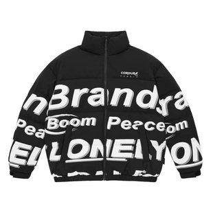 (鸟)秋冬男士CORDURA羽绒服保暖立领字母满印休闲外套厚B4A15/Y14