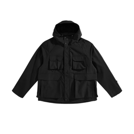 (鸟)秋季男士机能风工装夹克多口袋连帽外套户外冲锋衣黑C3350/i7,男装,夹克,淘宝优惠券,粉丝福利购,淘宝优惠卷