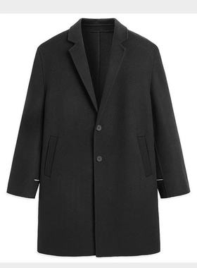 (鸟)秋冬男士保暖双面呢大衣潮反光条中长羊毛大衣外套潮A4152/K8