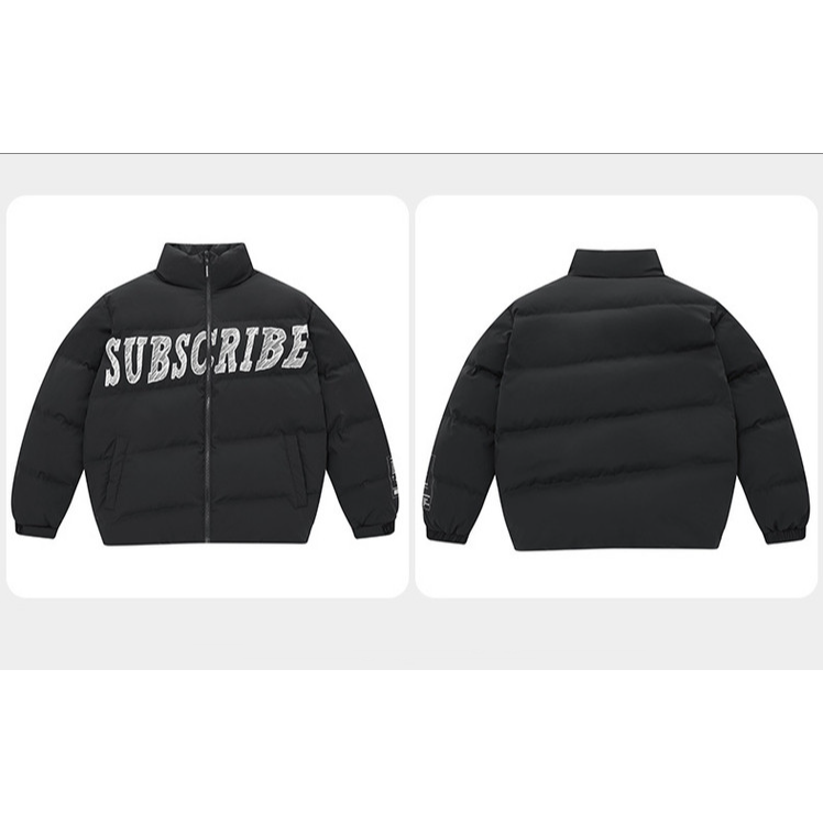 （鸟）秋冬男士厚款保暖字母印花立领羽绒服短款面包服B4152/GX9