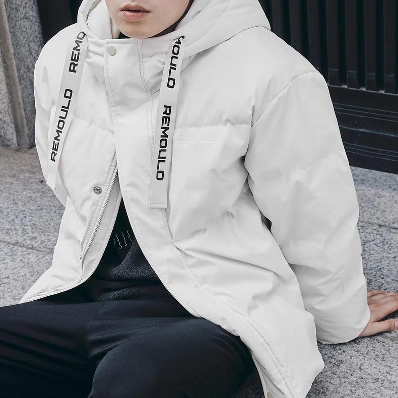 G家冬季新款男士三防面料羽绒服连帽加厚保暖米白色外套1006l/GX4