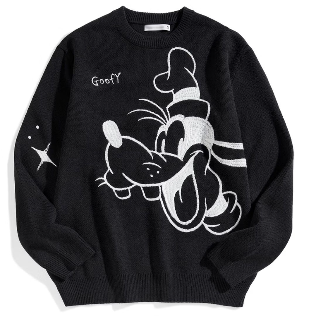 （鸟）秋冬男士黑色毛衣卡通联名款保暖绵羊毛圆领针织衫C4122/Z2,男装,针织衫/毛衣,淘宝优惠券,粉丝福利购,淘宝优惠卷