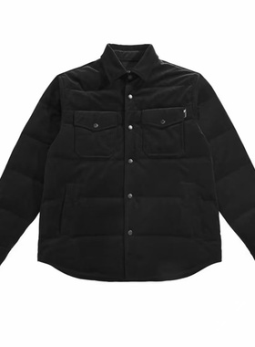 （鸟)冬季男士时尚细条灯芯绒衬衫式棉服厚保暖棉衣外套C4A32/F18