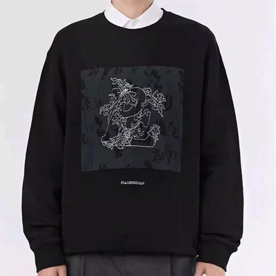 鸟家刺绣工艺圆领卫衣休闲宽松