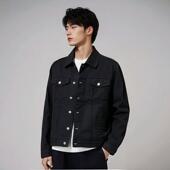 休翻领外套1012H G家商场款 H14 时尚 黑色牛仔夹克宽松工装 秋季 男士