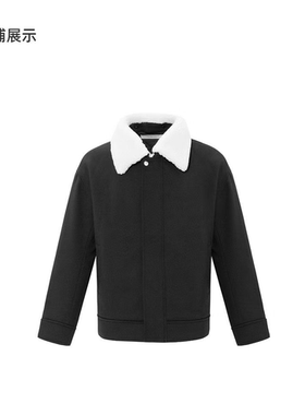 秋冬季男士外套时尚羊羔绒翻领夹棉棉衣合体外套潮00890/i3