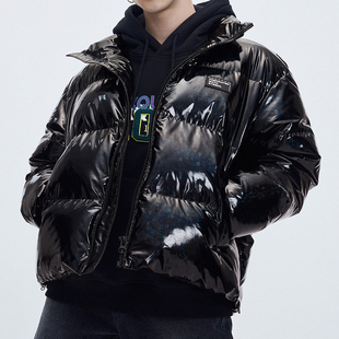 G家冬季男士暗花亮面加厚保暖羽绒服防水面包服外套潮1004L/C2-5