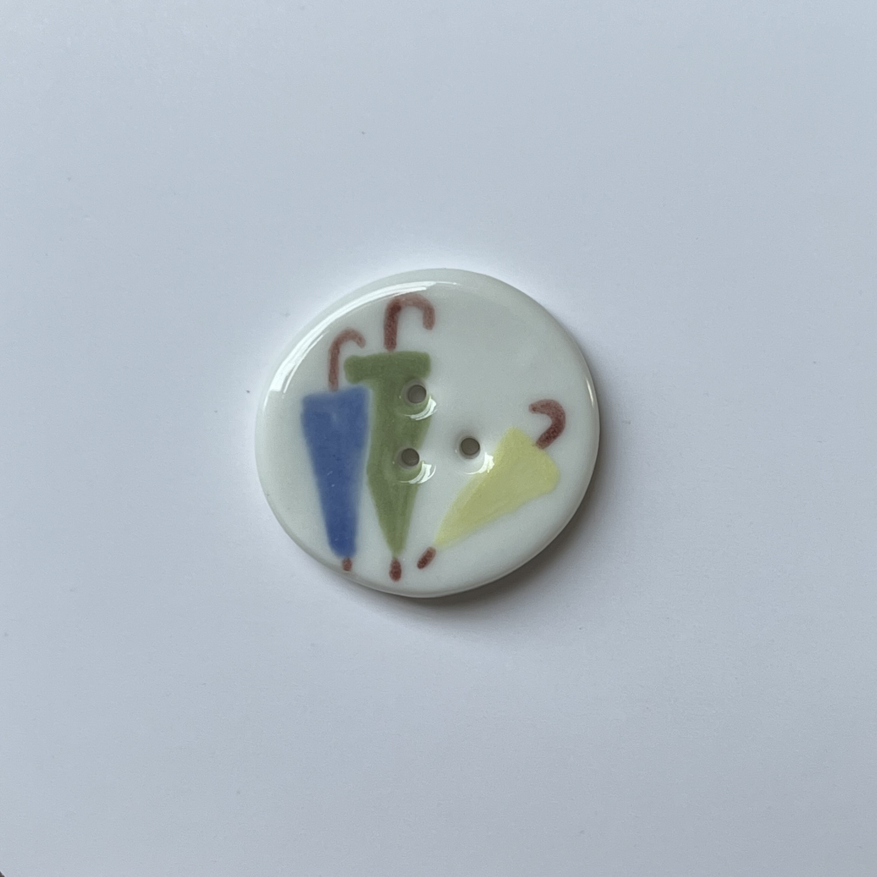 28mm陶瓷纽扣手绘童年的雨伞服装纽扣