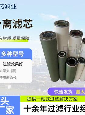 聚结分离滤芯电厂滤油机不锈钢烧结天然气液分离脱水聚结分离滤芯
