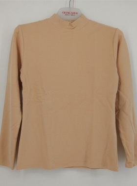 侨佳女单件上衣半高领舒绒棉保暖内衣纯色39652A 中厚打底 包邮