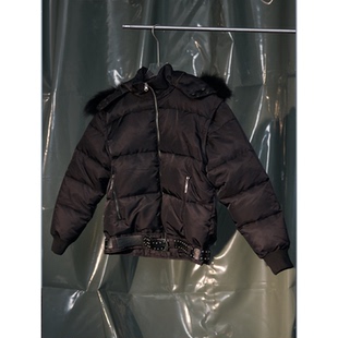 Recoverzone25fw黑色连帽毛领短款夹克男收腰保暖外套加厚冬季