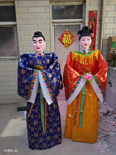童男童女纸人1.6米 还替用高档金童玉女布人 纸扎用品厂家