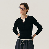 NANCYLILI秋装 内搭毛衣 圆领上衣打底衫 新品 羊毛假两件针织衫