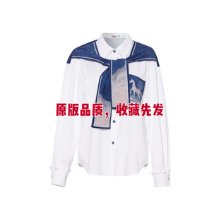 印花披肩拼接假两件衬衫 2026春秋新款 女 风过书页 梵高文艺