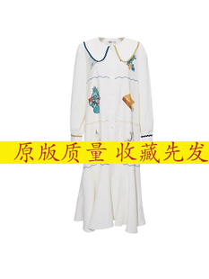 两三舞动花魅2025秋冬新款文艺风娃娃领绣花长袖连衣裙女宽松潮