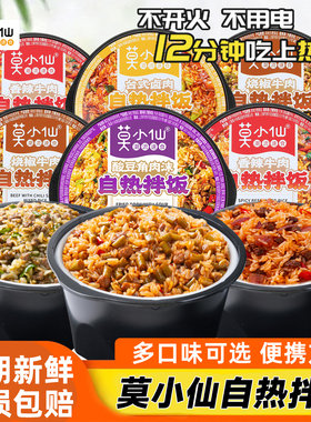 莫小仙自热米饭干拌饭香辣牛肉酸豆角味大份量懒人方便速食煲仔饭