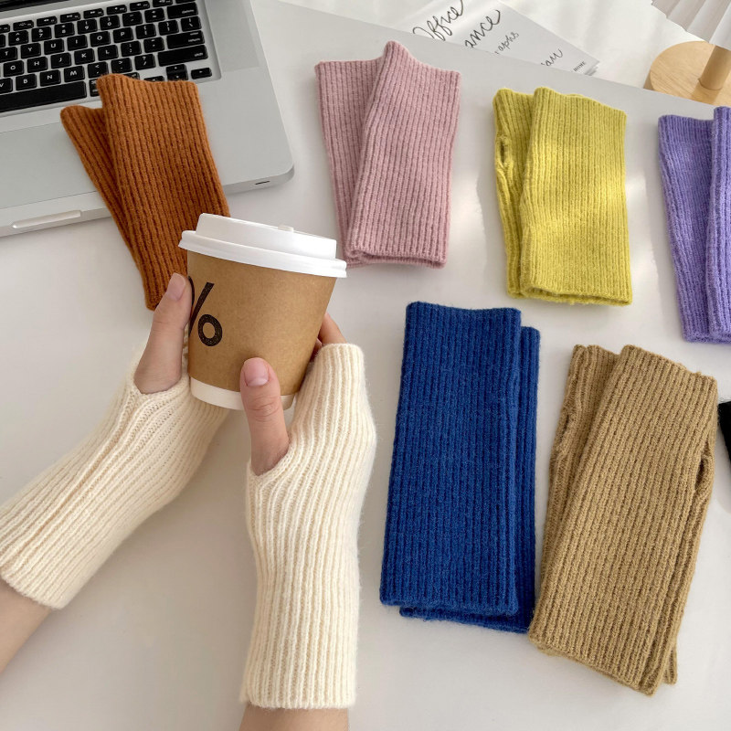 纯色针织毛线半指手套冬天女冬季可爱保暖露指学生写字办工作半截,服饰配件/皮带/帽子/围巾,手套,淘宝优惠券,粉丝福利购,淘宝优惠卷