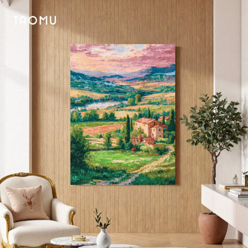 TaoMu 托斯卡纳 治愈系客厅沙发挂画装饰画高级感手工DIY挂毯画