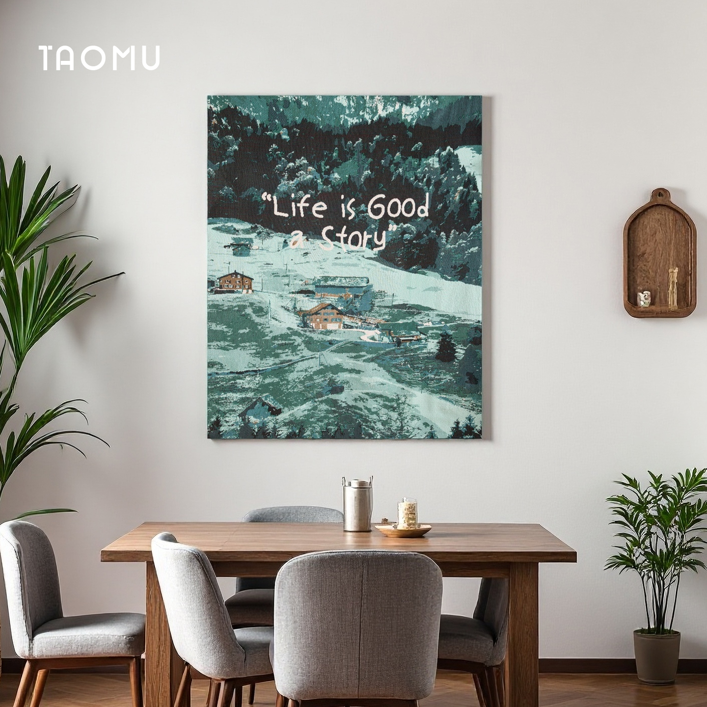 TaoMu餐厅装饰画客厅沙发背景墙装饰挂画氛围感手工diy玄关落地画