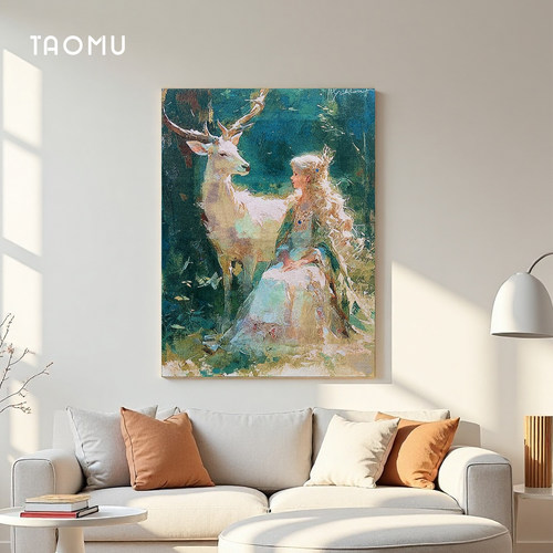 TaoMu 绿野仙踪 复古森系手工DIY挂毯画沙发背景墙装饰画落地画