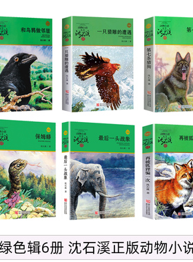 沈石溪动物小说绿色特辑 全6册 一只猎鹰的遭遇第七条猎狗再被狐狸骗一次保姆蟒等 6-10-12岁三四五六年级小学生课外阅读书