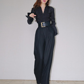 子气质两件套装 2025秋冬长裤 职业西裤 加长加厚长裤 羊毛阔腿裤 套装