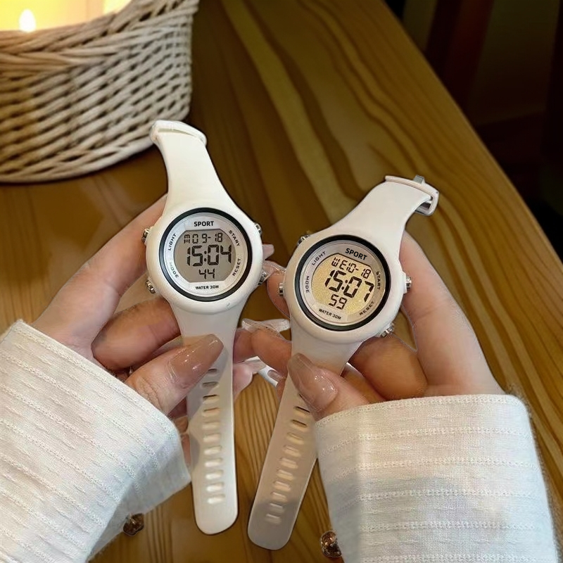 果冻手表女款初高中学生儿童女孩防水闹钟简约气质韩版运动电子表