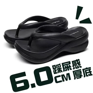 防滑厚底跨境凉拖鞋 外穿高跟沙滩增高夏天人字拖休闲时尚 新款 爆款