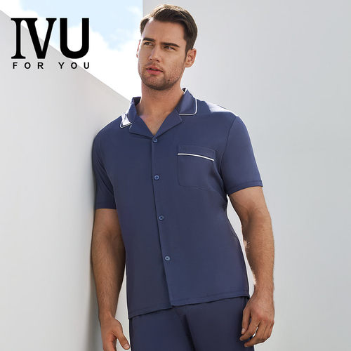 IVU桑蚕丝棉男夏季可外穿睡衣
