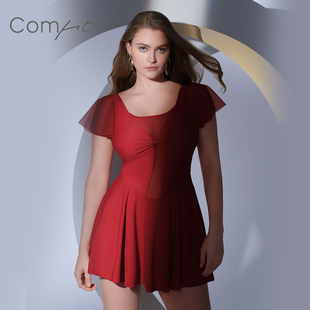 度假泳装 Comfit显瘦连体泳衣女V领蕾丝夏季 CS00030 商场同款