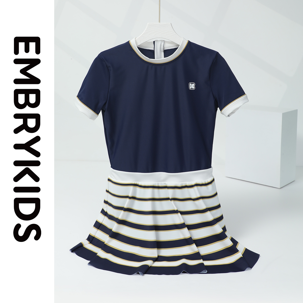 安莉芳旗下Embry Kids专柜新品儿童沙滩裙式泳衣女孩泳装NS00016