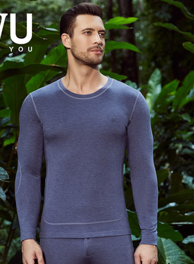 安莉芳旗下IVU基础圆领暖肤衣男士舒适长袖打底上衣UD00120