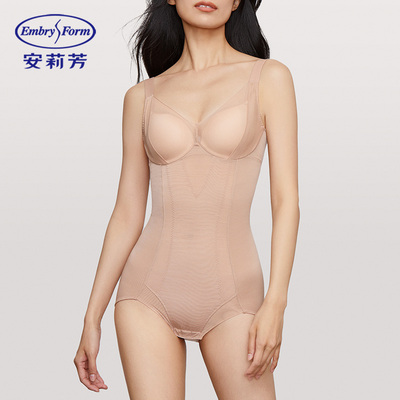 安莉芳专柜新品收腰提臀塑身连体衣女网纱软钢圈美体内衣EY00043