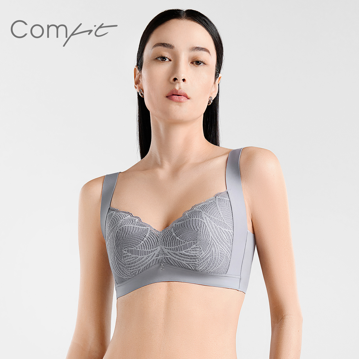 Comfit无钢圈背心内衣女轻薄透气收副乳上托美背文胸舒适大胸显小