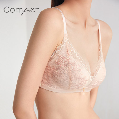 【轻柔杯】Comfit无钢圈文胸收副乳美背薄款蕾丝红色内衣CB00125