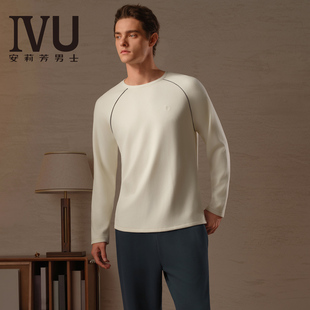 撞色家居服休闲宽松可外穿睡衣上装 安莉芳旗下IVU2025年新款 男士