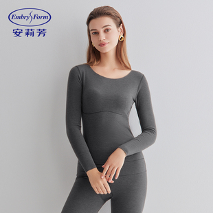 新品 女士长袖 安莉芳秋季 圆领暖衣上装 ED00243 修身 无痕打底衫