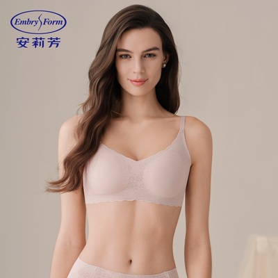 安莉芳舒适无钢圈内衣女水滴杯细肩带吊带式薄杯蕾丝文胸EBW1040