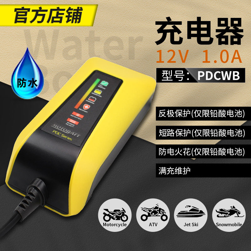宝马/雅马哈/哈雷/杜卡迪/川崎摩托车电瓶专用充电器智能修复电池