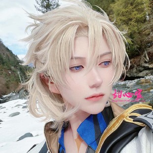 甜心家原 阿贝多 神 cos假发 白垩之子 麻花辫半扎造型现货包邮