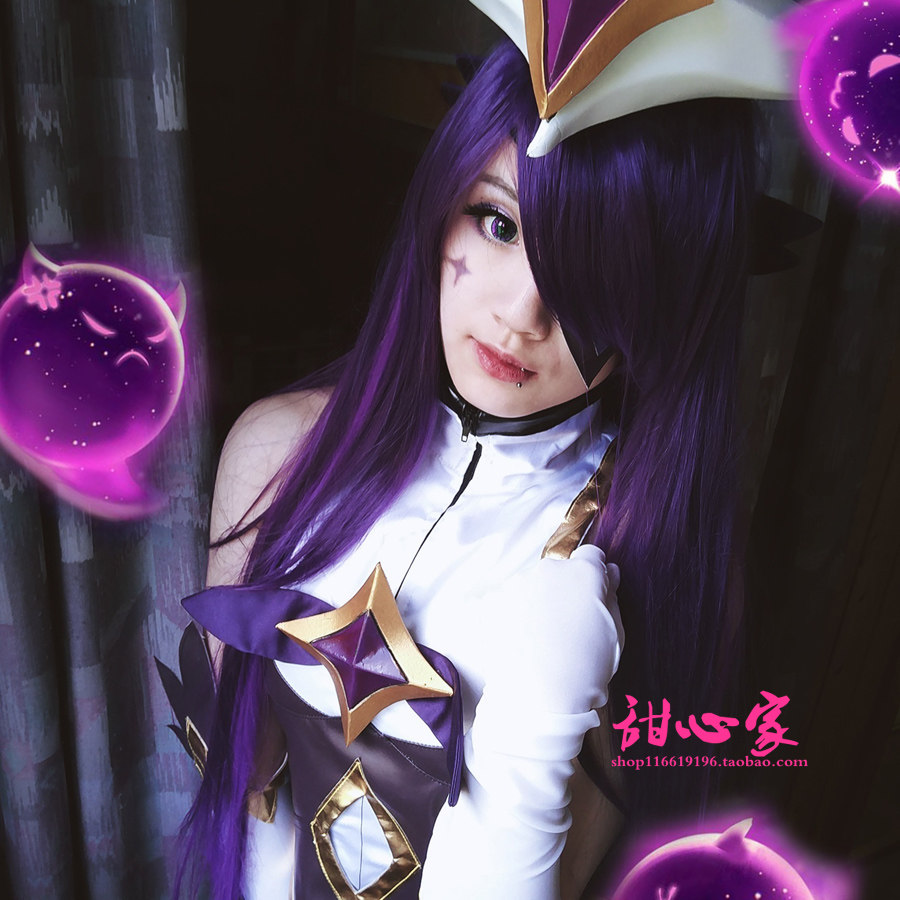 {甜心家}英雄联盟 星之守护者暗黑元首 辛德拉 混色cosplay假发