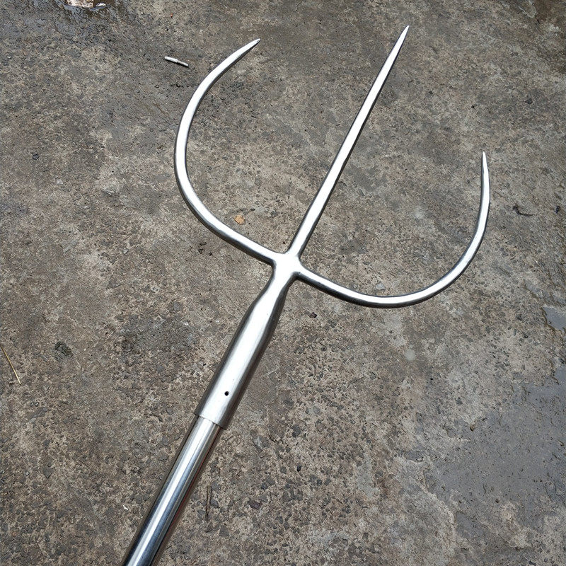 不锈钢手工锻打南方大扒响叉传统武术器材三齿耙牛角叉冷兵器定制