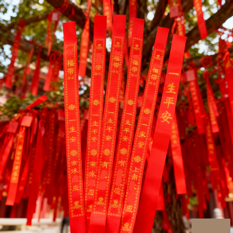 红丝带飘带红布带挂树上平安带许愿带绸带景区喜庆用品