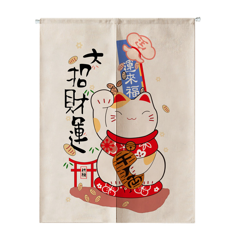 华丽莱 棉麻麻布衣门帘半帘加厚客厅风水帘客厅卧室布艺卡通门帘