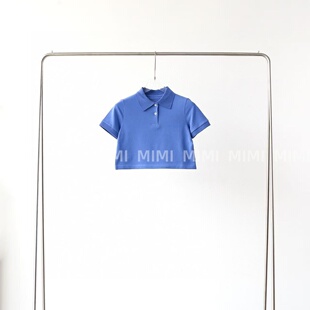 MML POLO翻领黄皮天菜显白显瘦时髦甜酷百搭 纯欲辣妹直角肩上衣
