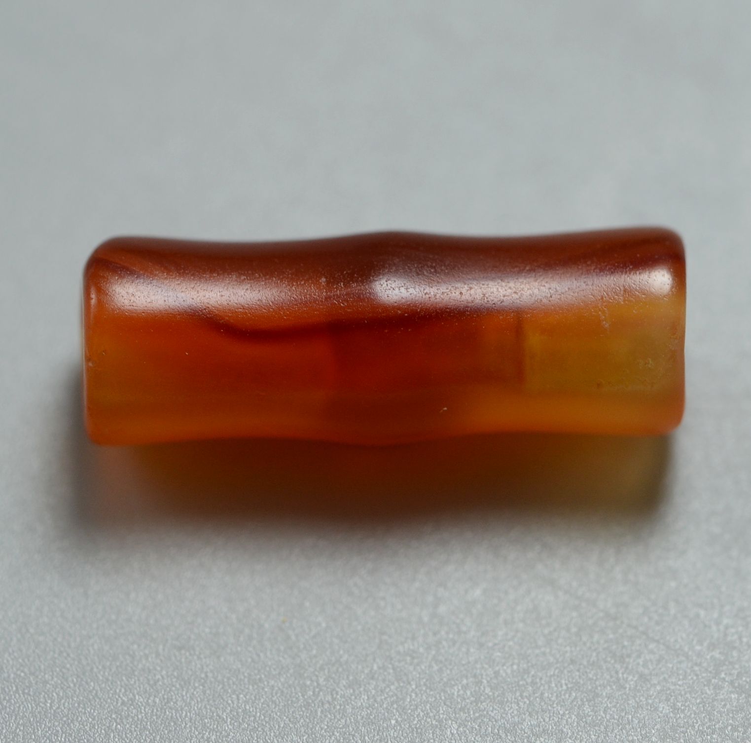 高古红玛瑙管北方文化期商周竹节管古珠大孔古董吊坠佩珠包老放漏