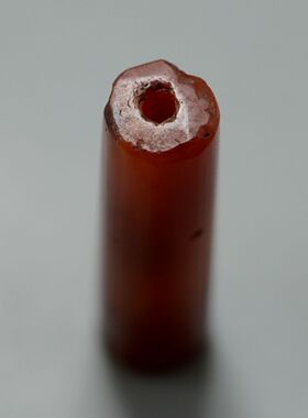 老红玛瑙管中古项饰佩珠千年吊坠长33古珠精品质文玩藏品放漏包老