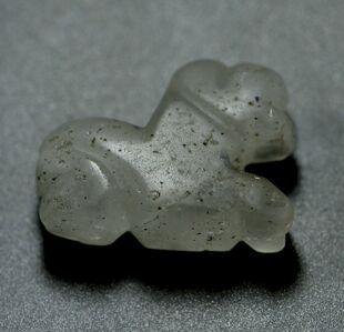 老水晶挂件图腾动物器型前后通孔千年珠饰项链佩饰古董老物件放漏