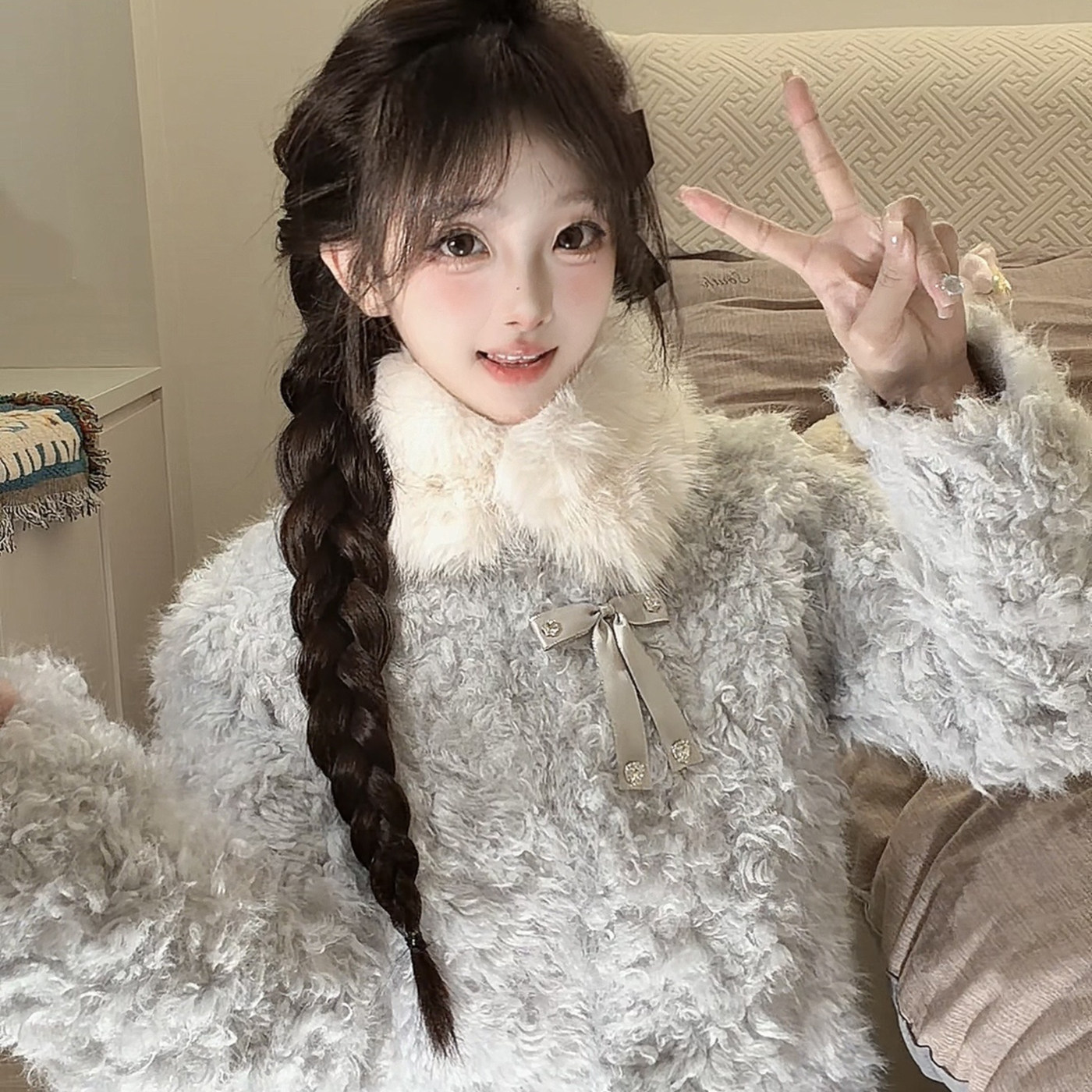 小火山努努冰雪奇缘毛毛皮草外套